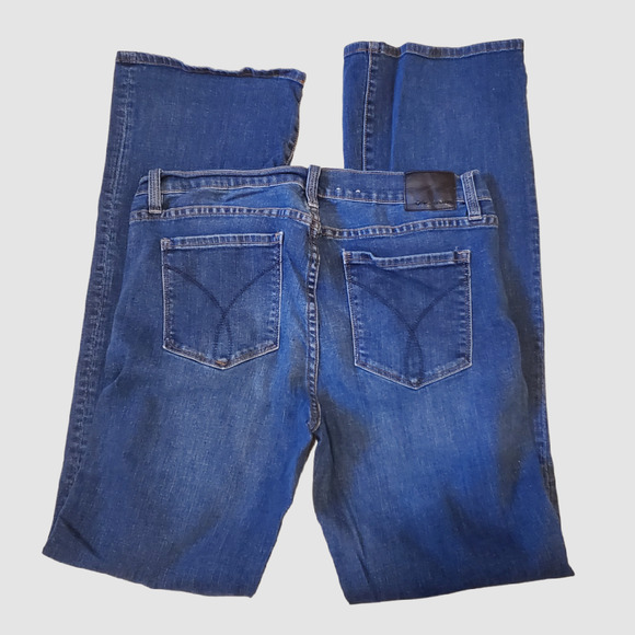 Calvin Klein Womens Jeans 30x31 Size 10 Tall Bootcut Dark Wash Stretch - Picture 4 of 10